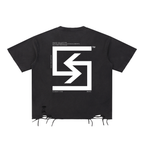 SUAVE-CO™ "LOGO" Raw Hem T-Shirt