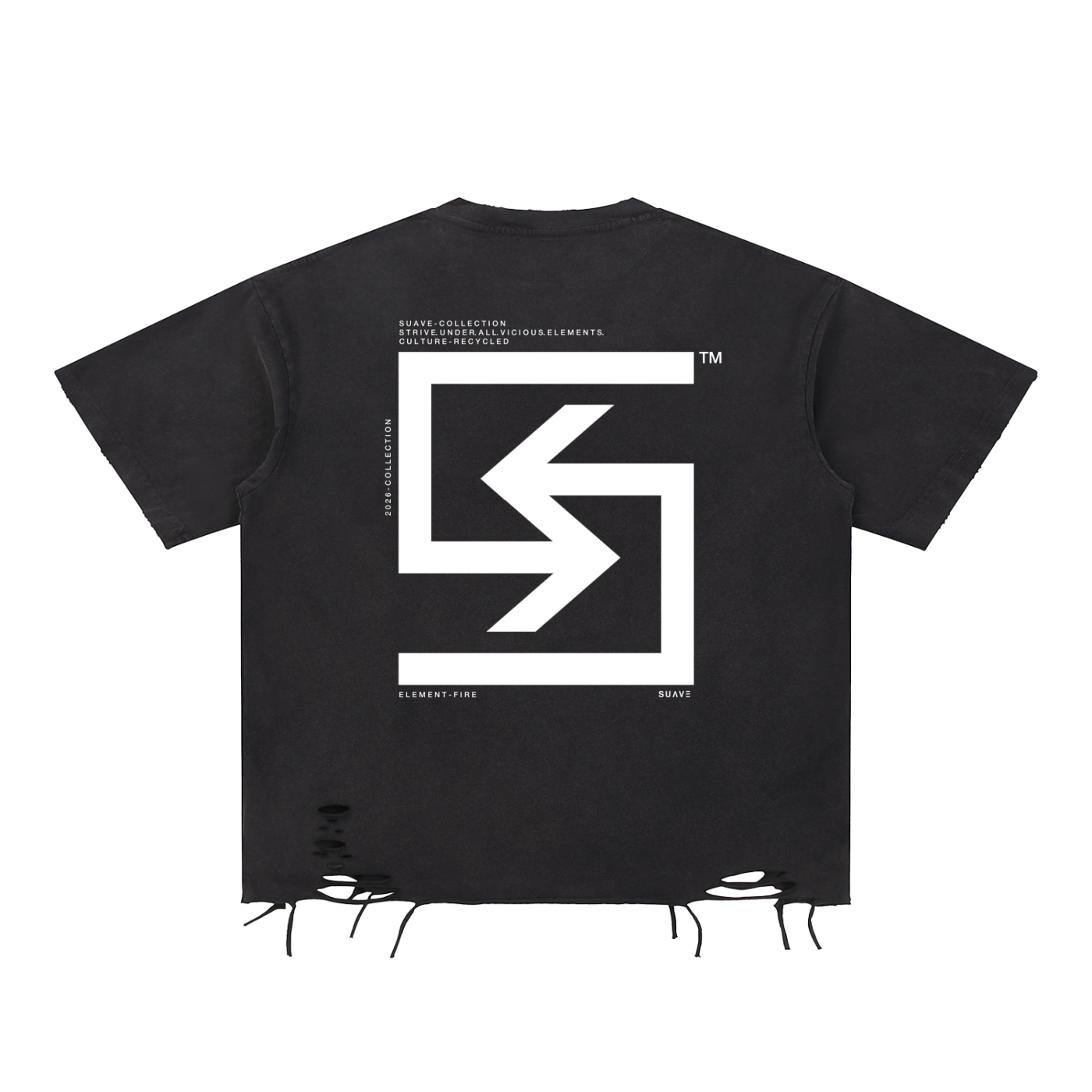 SUAVE-CO™ "LOGO" Raw Hem T-Shirt