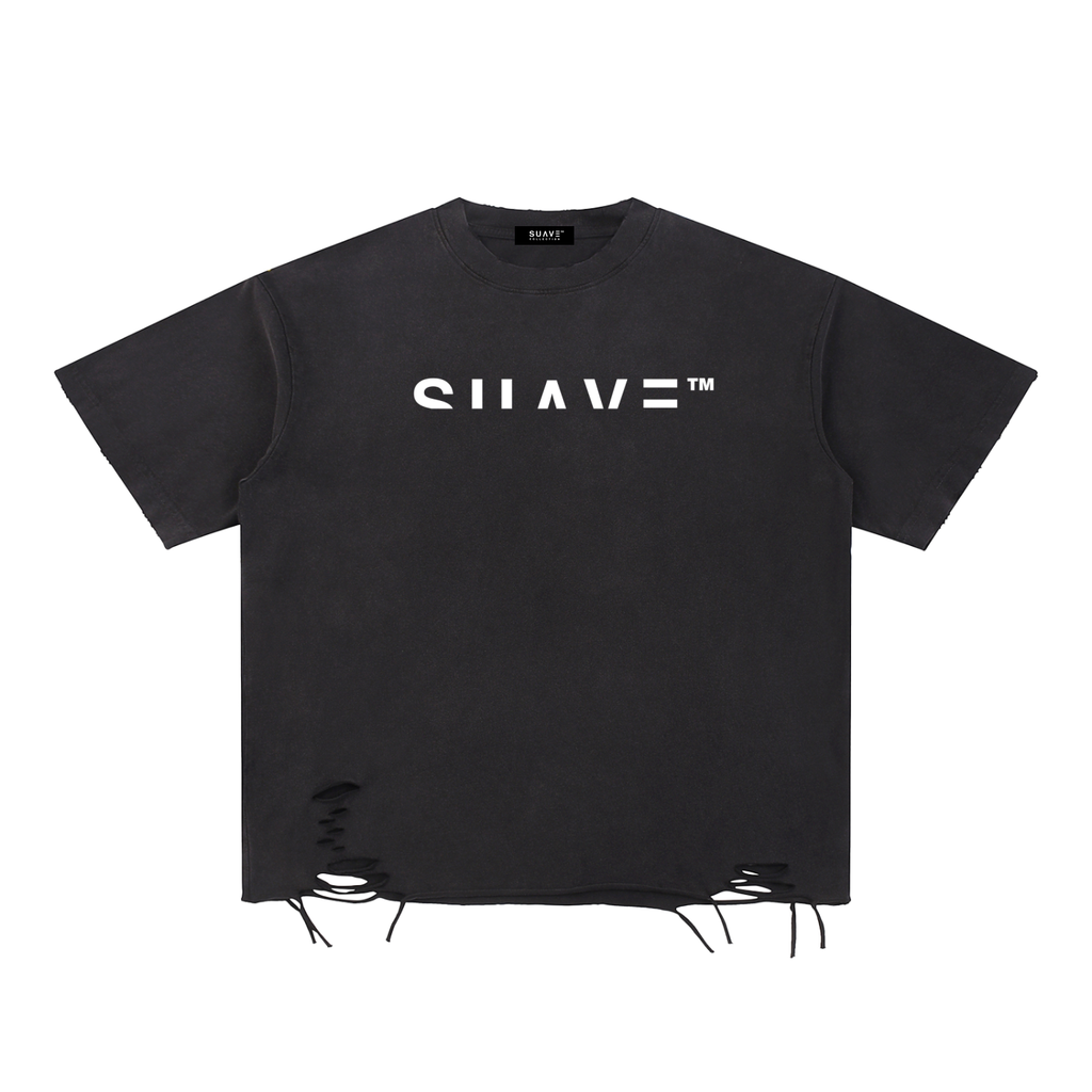 SUAVE-CO™ "FIRE" Raw Hem T-Shirt