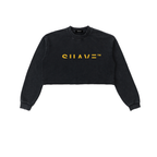 "LOGO" Washed Cropped Sweatshirt (YELLOW)