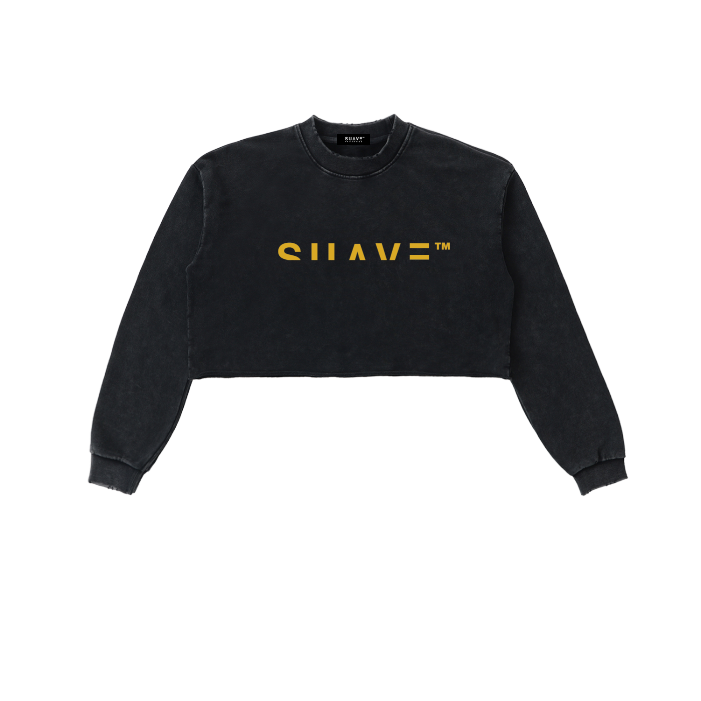 "LOGO" Washed Cropped Sweatshirt (YELLOW)