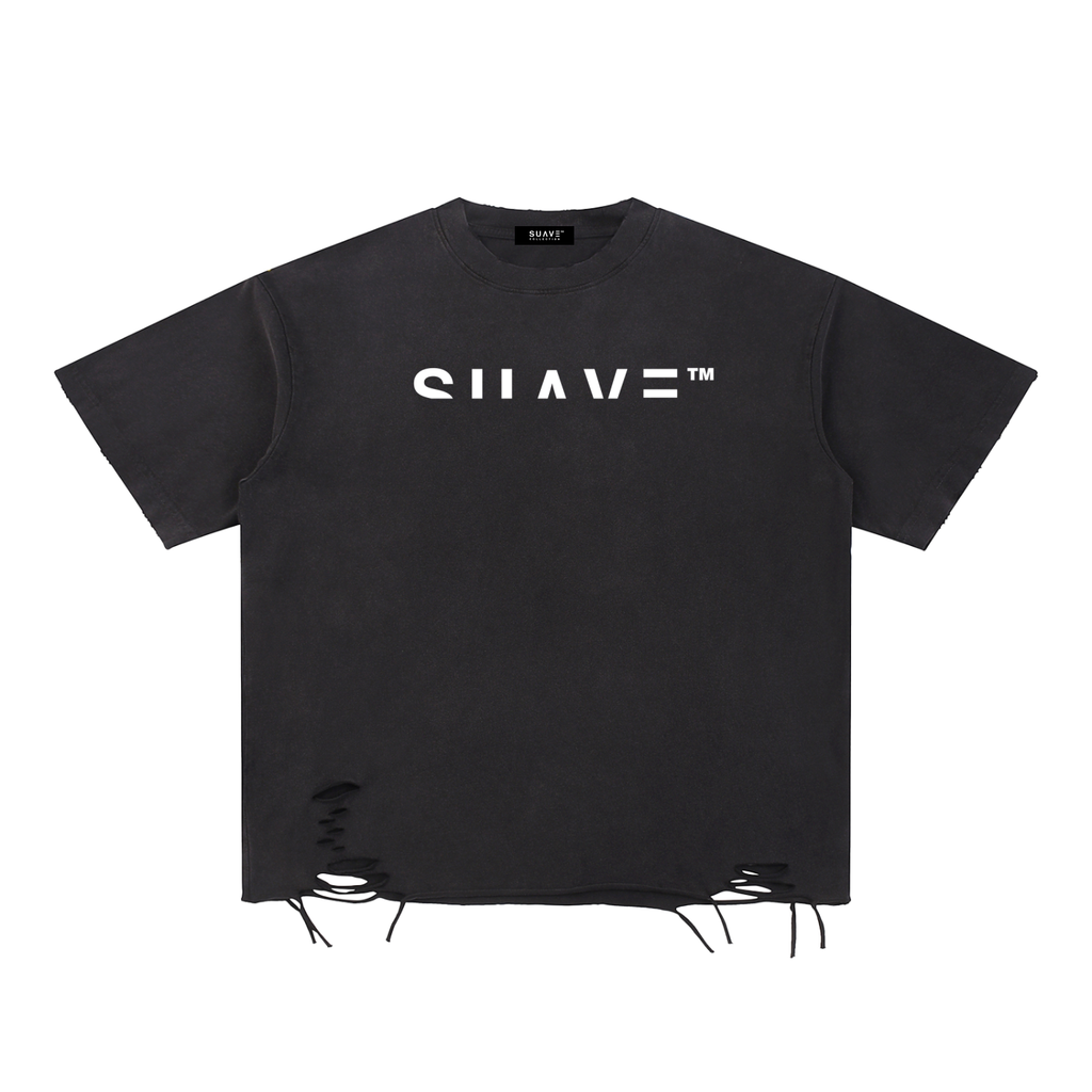 SUAVE-CO™ "LOGO" Raw Hem T-Shirt