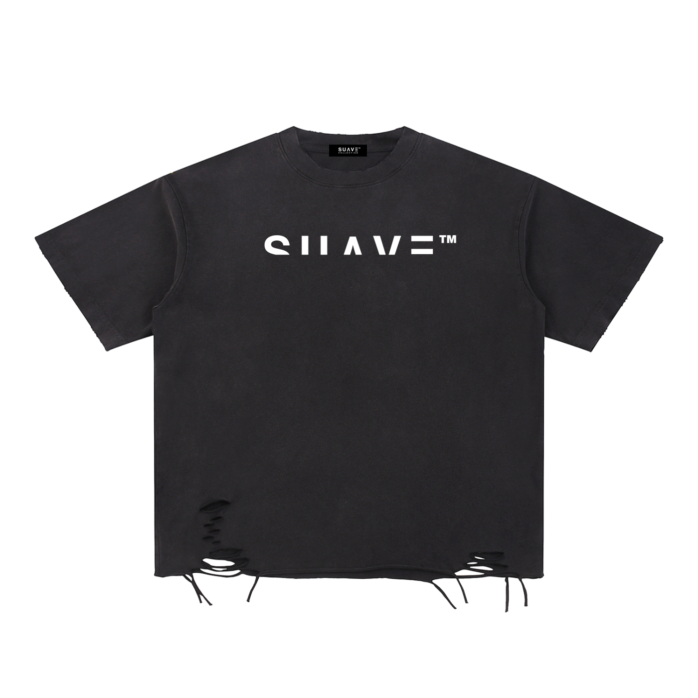 SUAVE-CO™ "LOGO" Raw Hem T-Shirt
