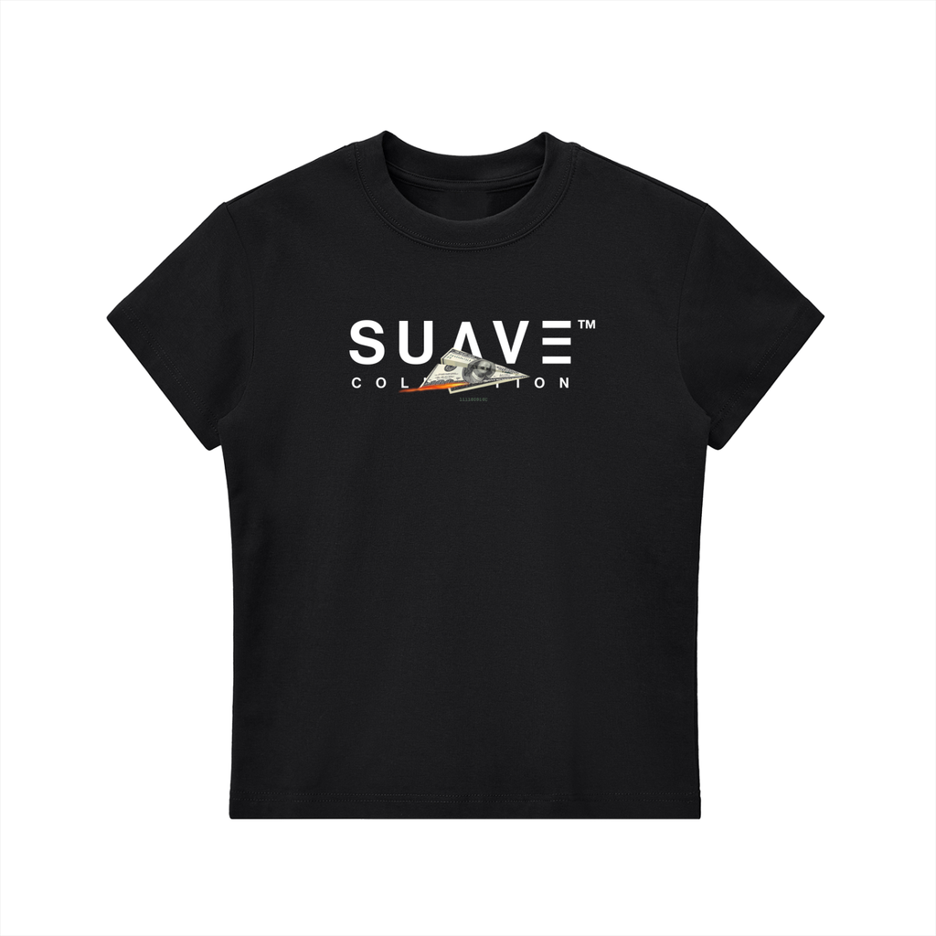 "MONEY-PLANE" Bodycon T-Shirt (BLACK)