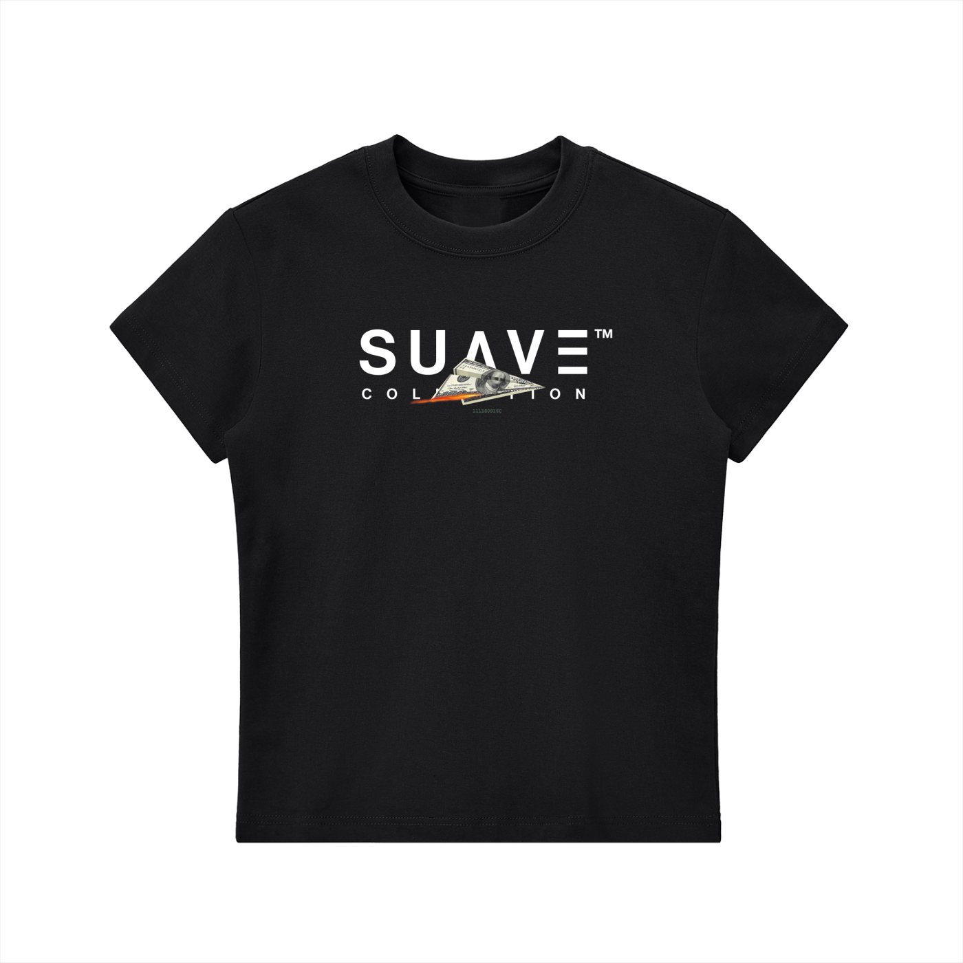 "MONEY-PLANE" Bodycon T-Shirt (BLACK)