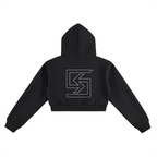 SUAVE-CO™ "OUTLINE" Cropped Hoodie (BLACK)