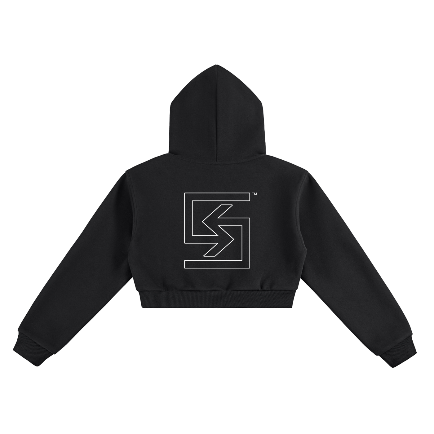 SUAVE-CO™ "OUTLINE" Cropped Hoodie (BLACK)