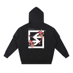 Snow Washed Raw Edge Double Layered Hoodie