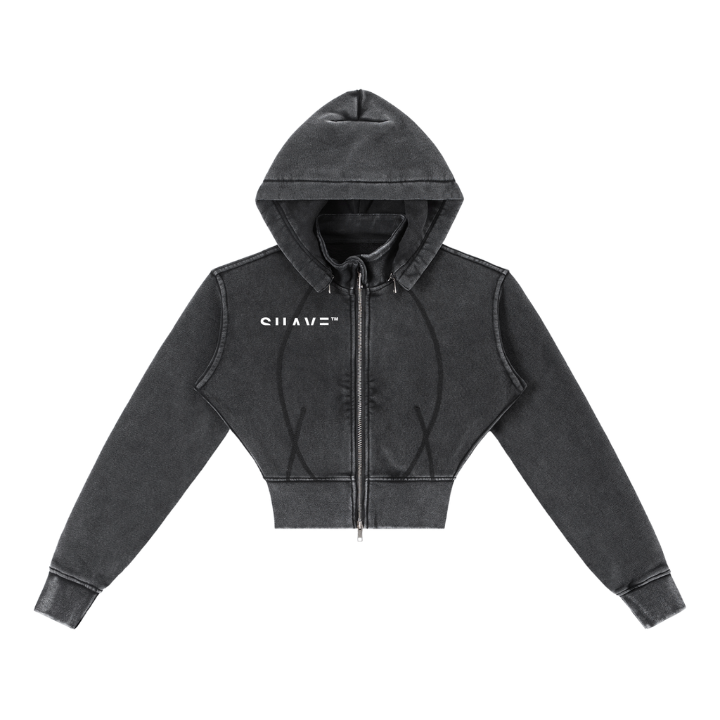 SUAVE-CO™ Vintage Washed Cropped Hoodie