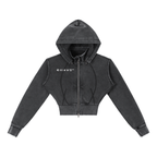 SUAVE-CO™ Vintage Washed Cropped Hoodie
