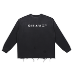 SUAVE-CO™ "LOGO" Wash Raw Edge Long-Sleeve T-Shirt