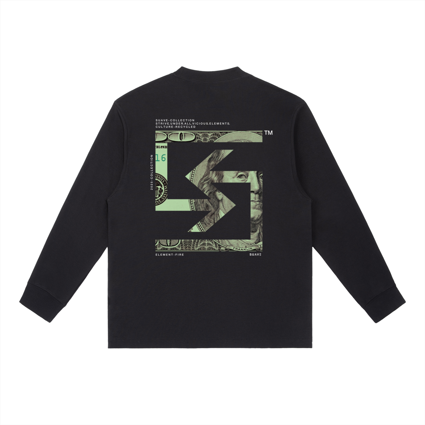 "MONEY-LOGO" Long-Sleeve T-Shirt (BLACK)