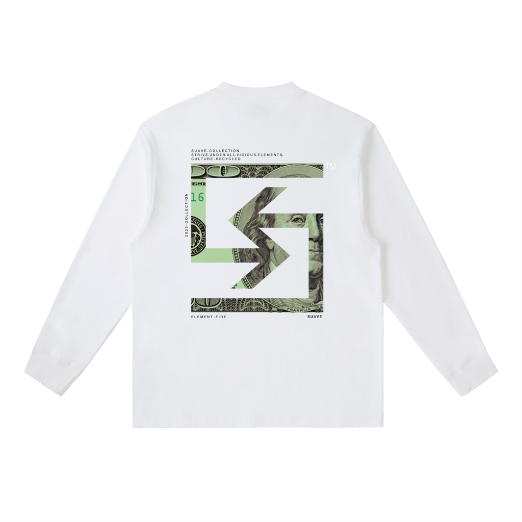 "MONEY-LOGO" Long-Sleeve T-Shirt (WHITE)