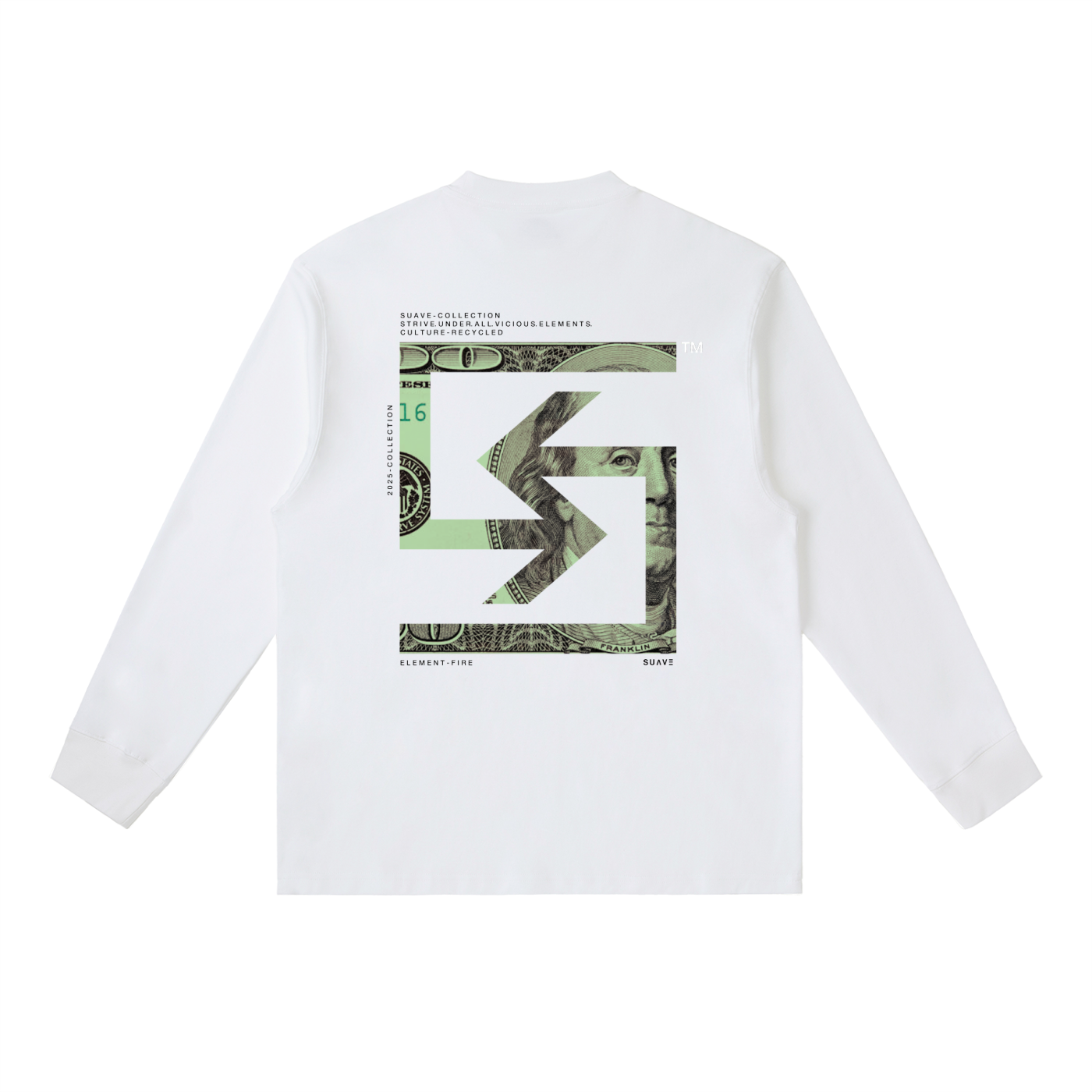 "MONEY-LOGO" Long-Sleeve T-Shirt (WHITE)