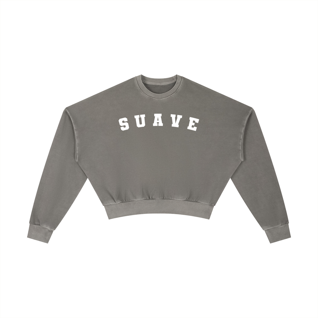 "VARSITY" Vintage Washed Cropped Sweatshirt