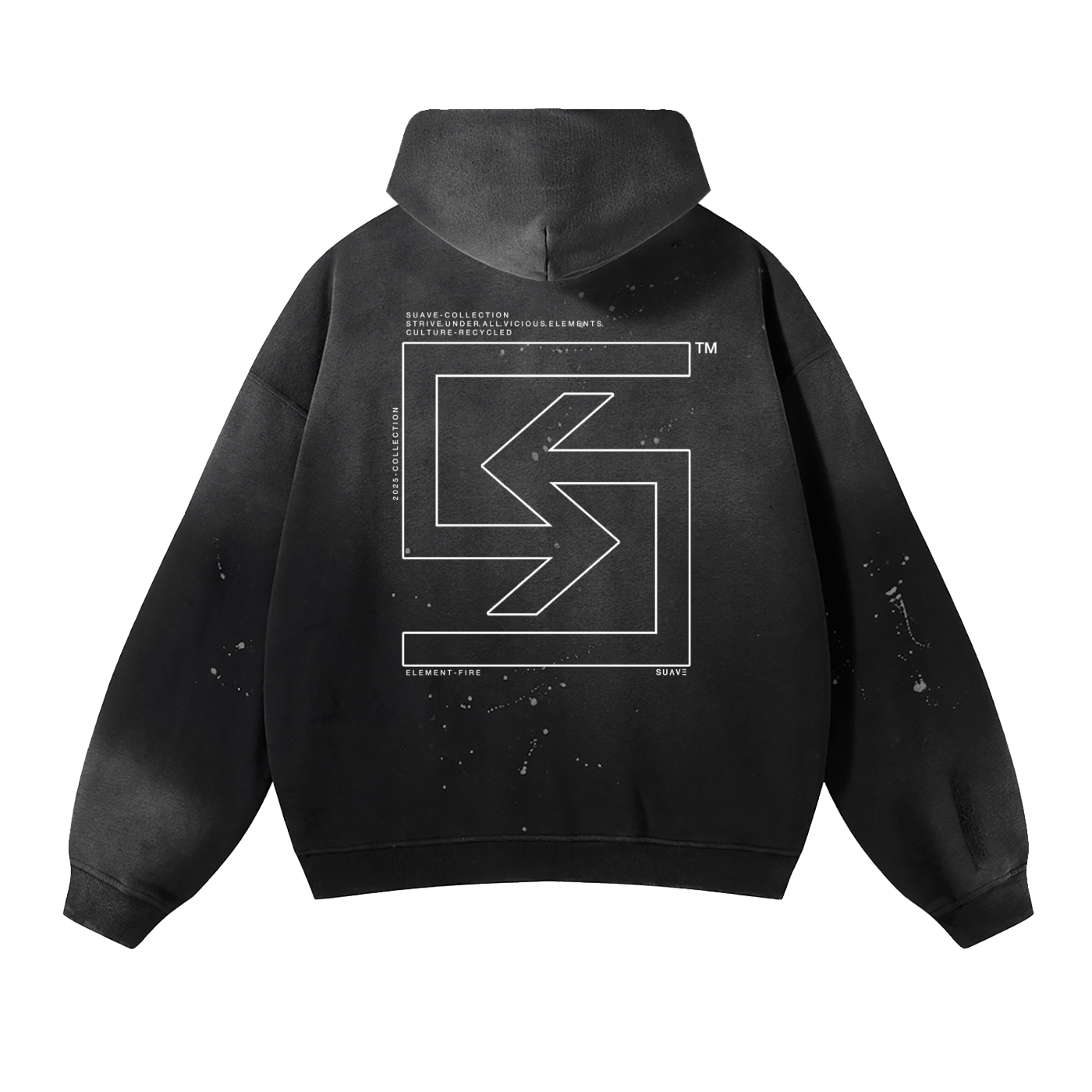 SUAVE-CO™ "OUTLINE" Vintage Washed Frayed Hoodie