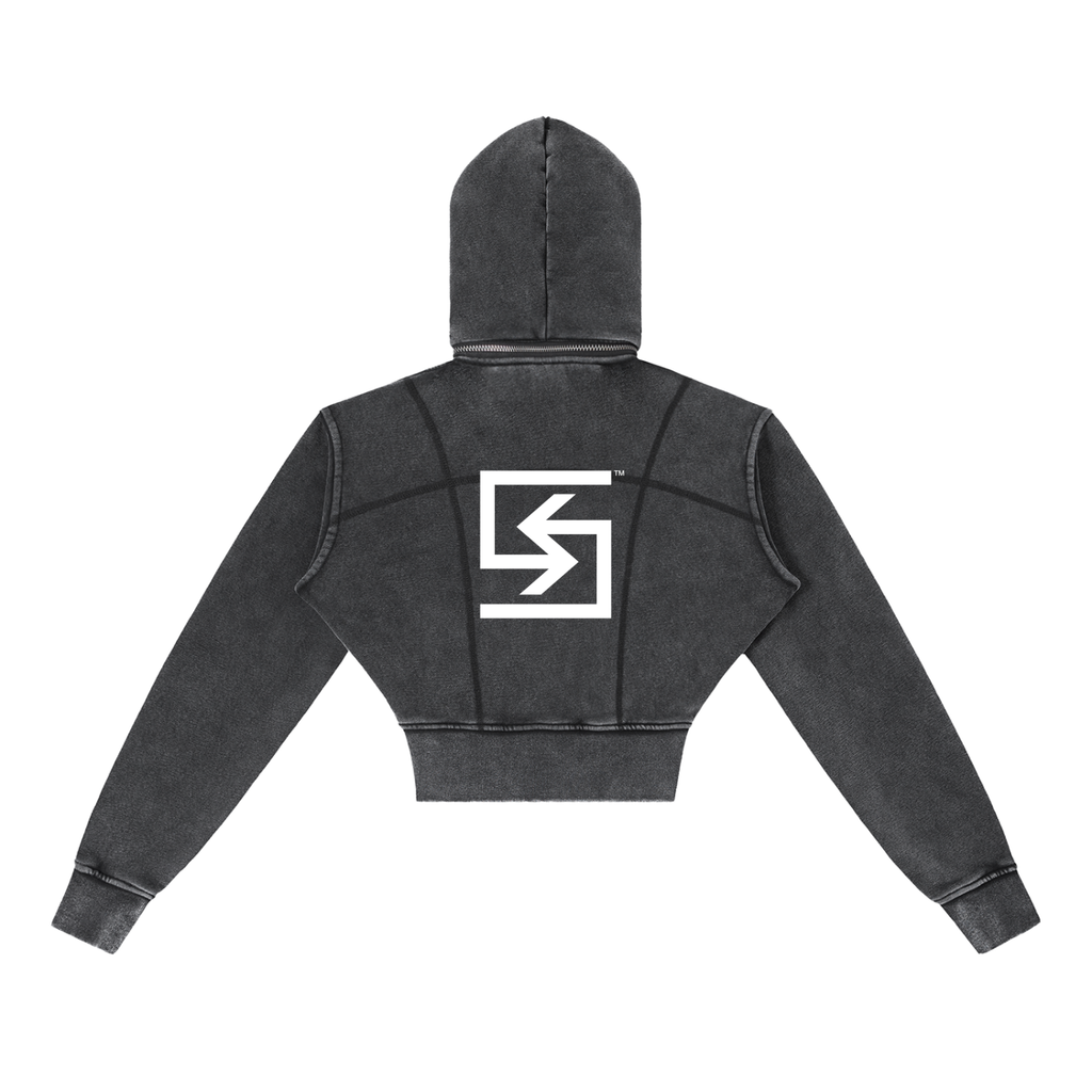 SUAVE-CO™ Vintage Washed Cropped Hoodie