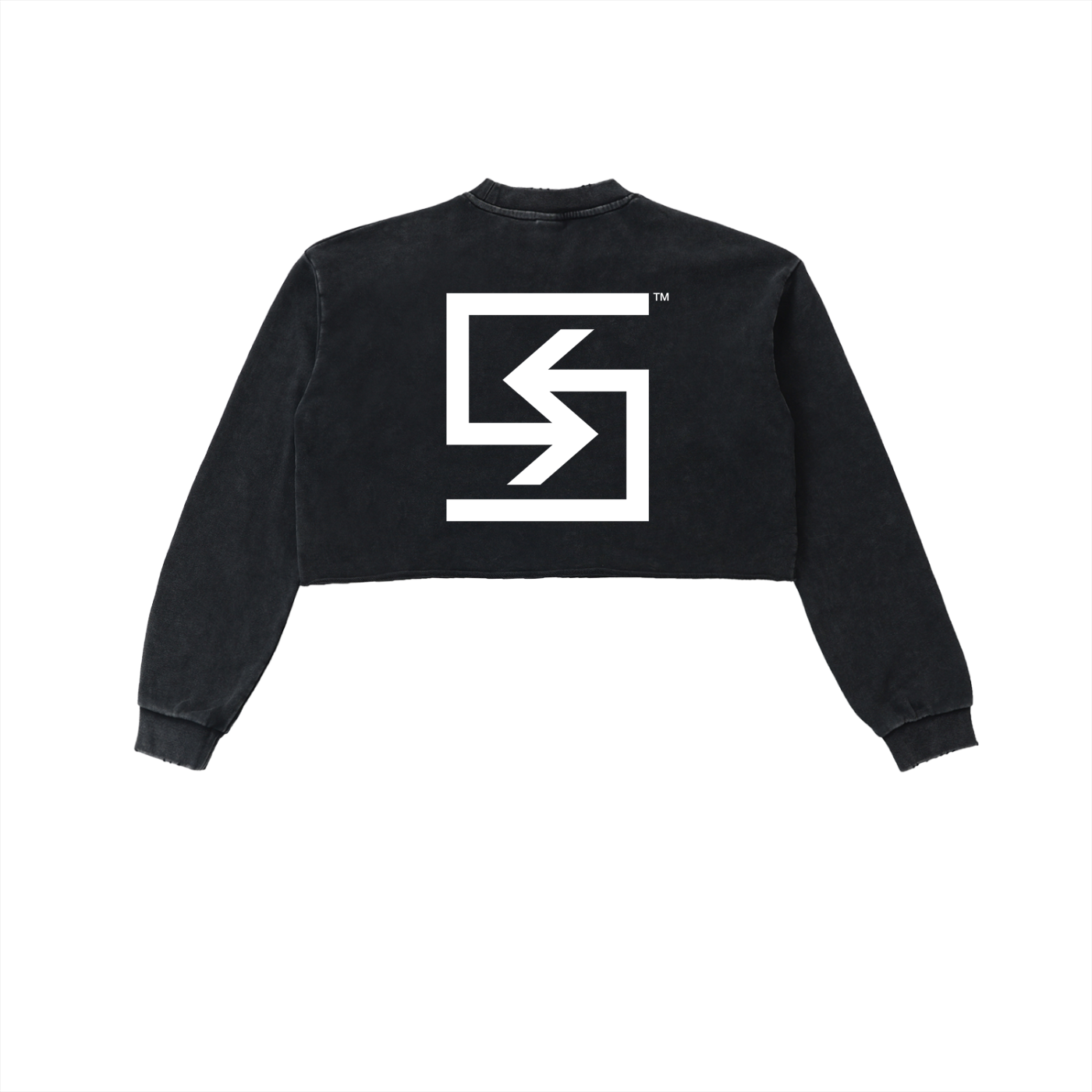 "LOGO" Washed Cropped Sweatshirt