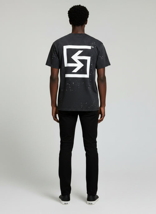 "BRAND" Sunfade Paint Splatter T-Shirt