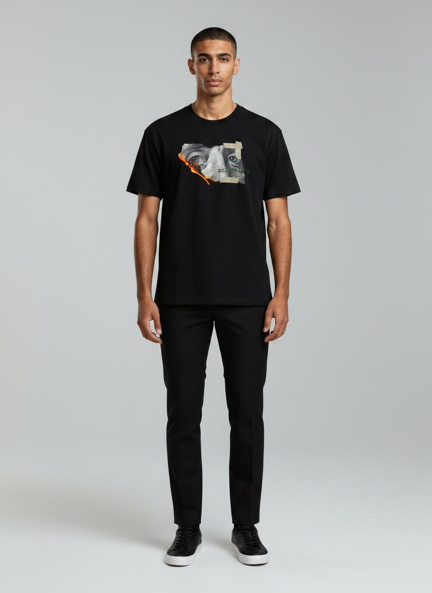 "BURNT-MONEY" T-Shirt (BLACK)