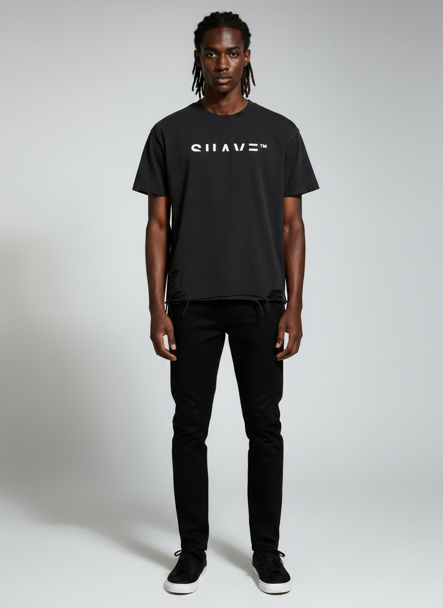 SUAVE-CO™ "FIRE" Raw Hem T-Shirt