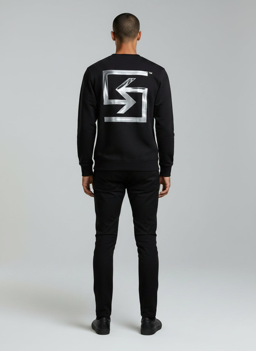 SUAVE-CO™ "CHROME" Long-Sleeve T-Shirt (BLACK)