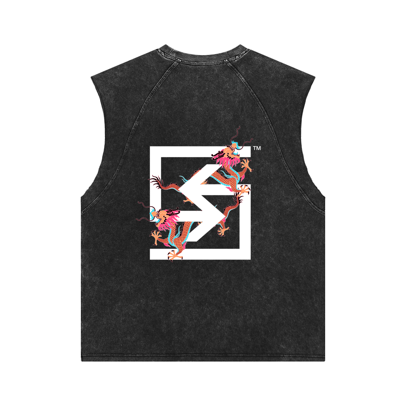 "TWIN-DRAGONS" Washed Tank Top