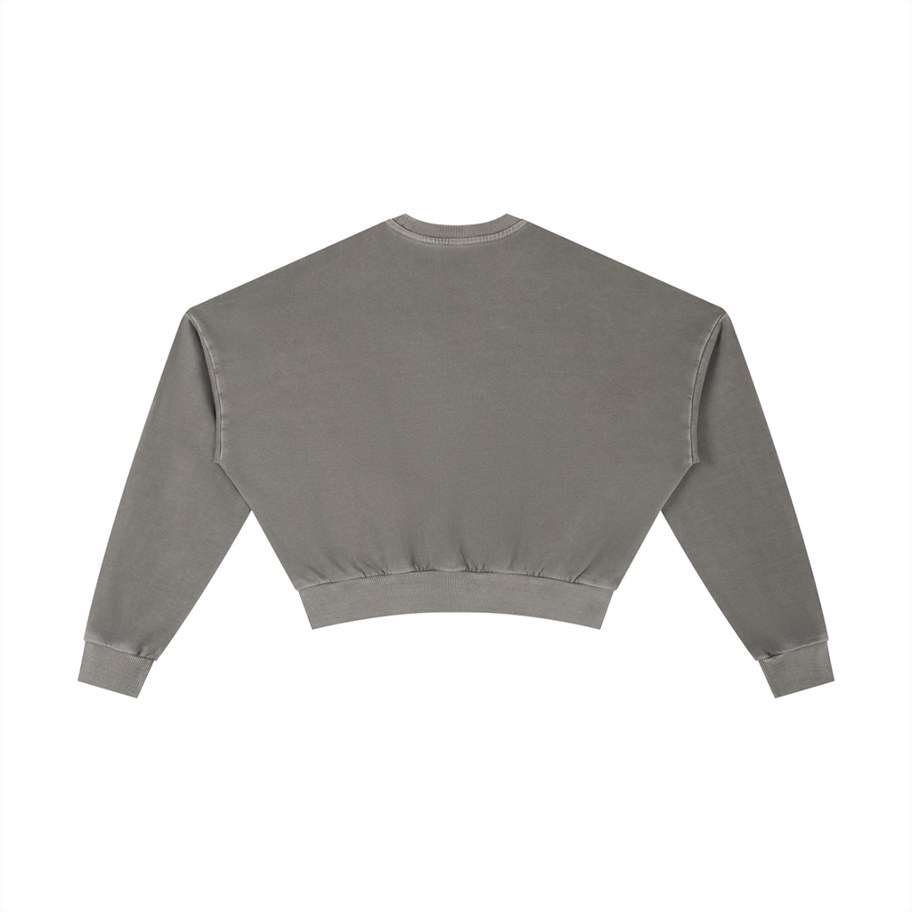 "VARSITY" Vintage Washed Cropped Sweatshirt