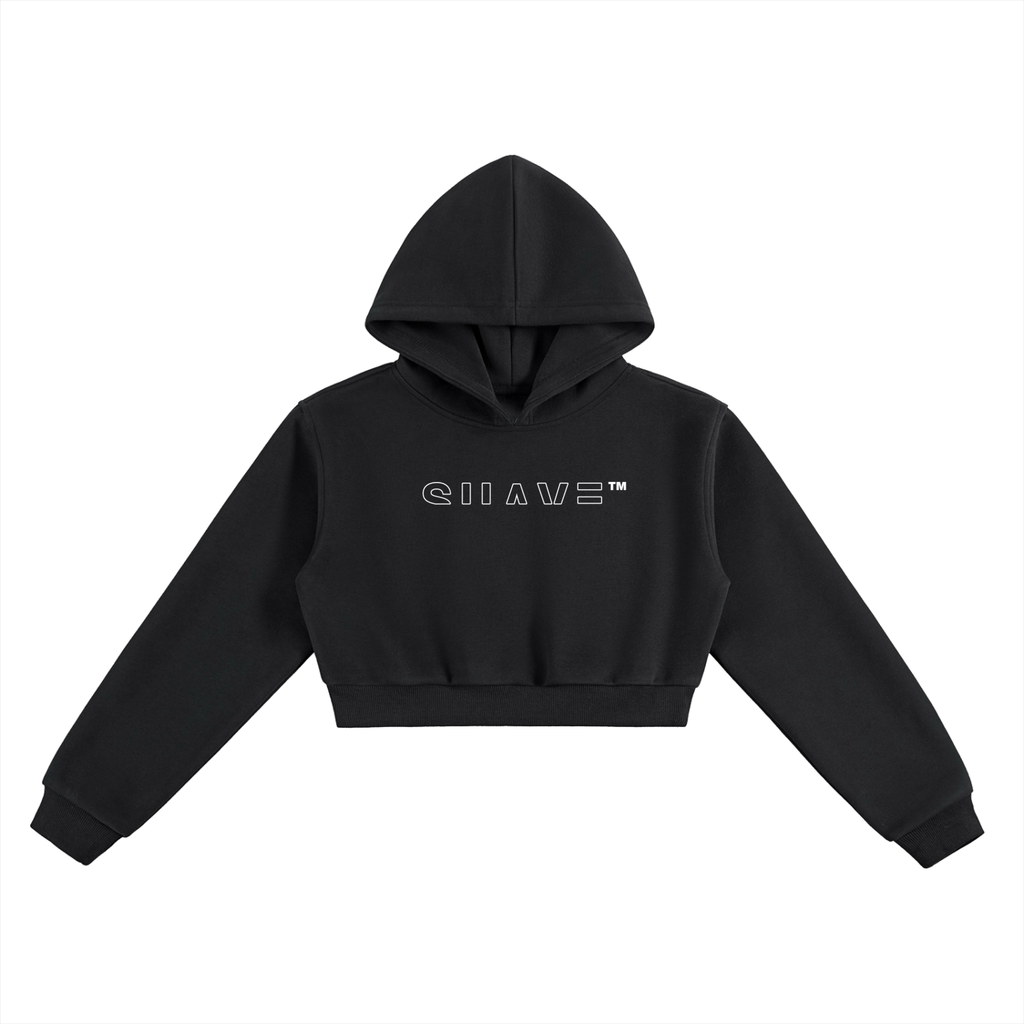 SUAVE-CO™ "OUTLINE" Cropped Hoodie (BLACK)