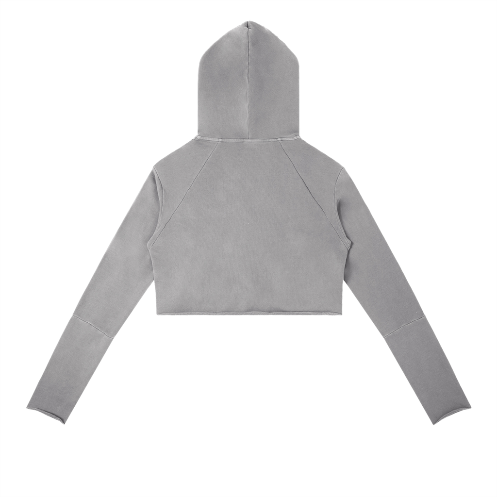 "BRAND" Vintage Washed Raw Edge Hoodie (GREY)