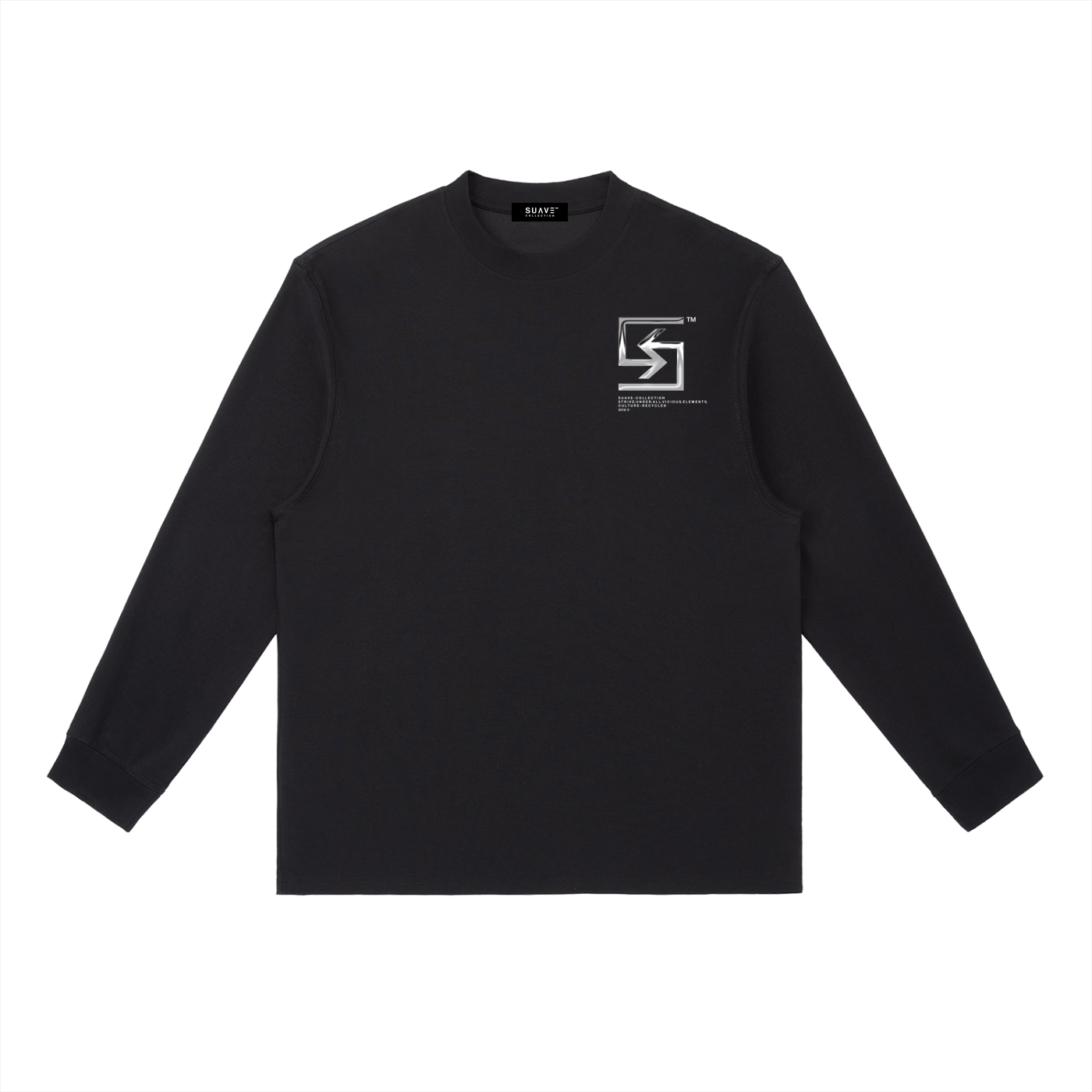 SUAVE-CO™ "CHROME" Long-Sleeve T-Shirt (BLACK)