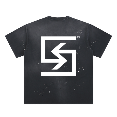 "BRAND" Sunfade Paint Splatter T-Shirt