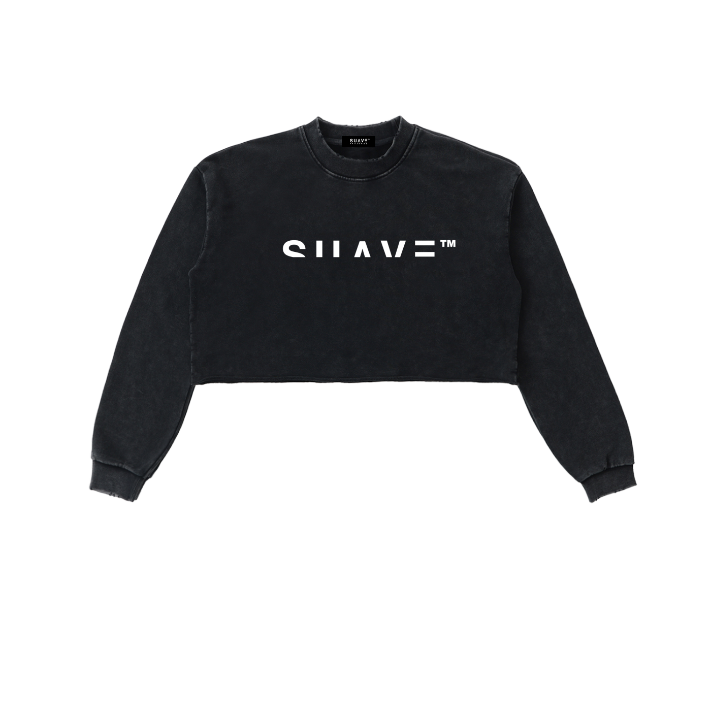 "LOGO" Washed Cropped Sweatshirt