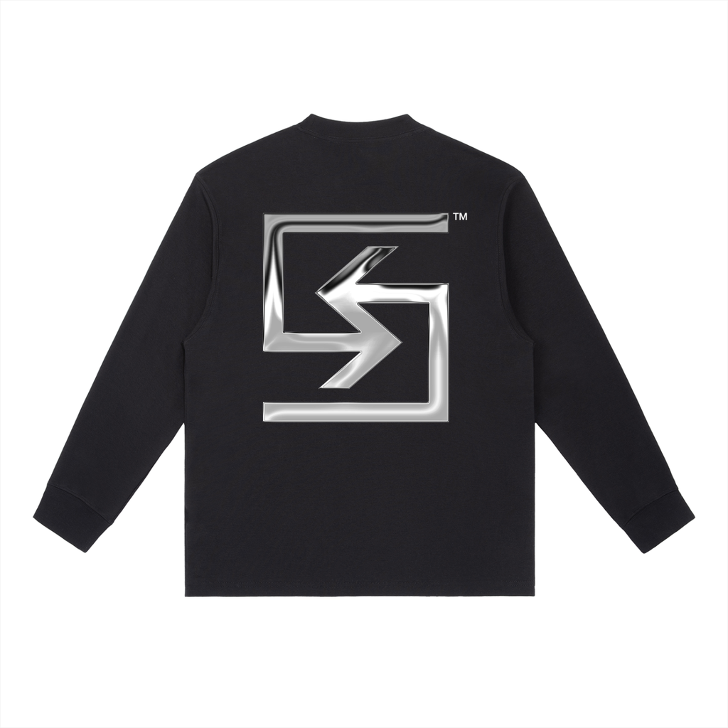 SUAVE-CO™ "CHROME" Long-Sleeve T-Shirt (BLACK)