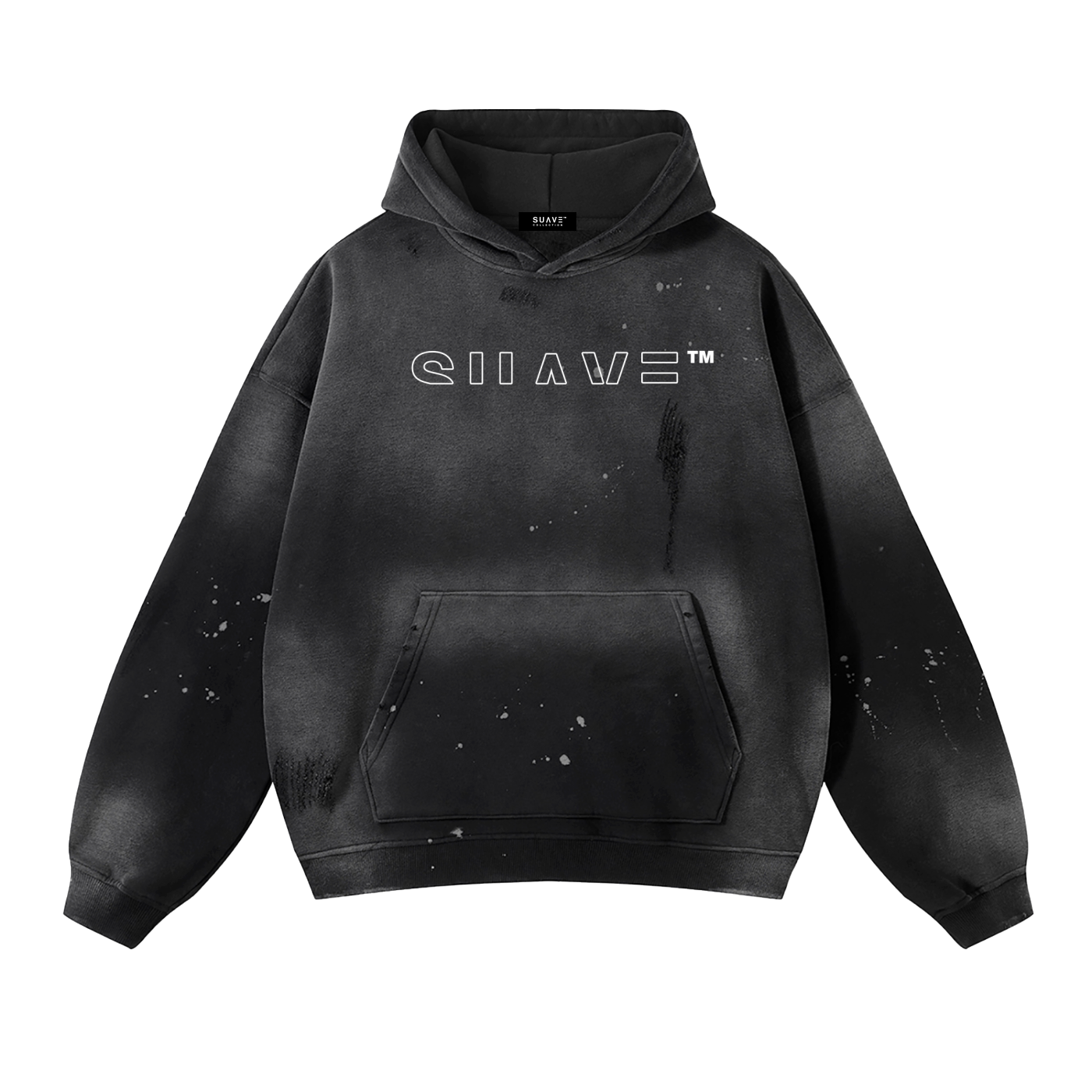 SUAVE-CO™ "OUTLINE" Vintage Washed Frayed Hoodie