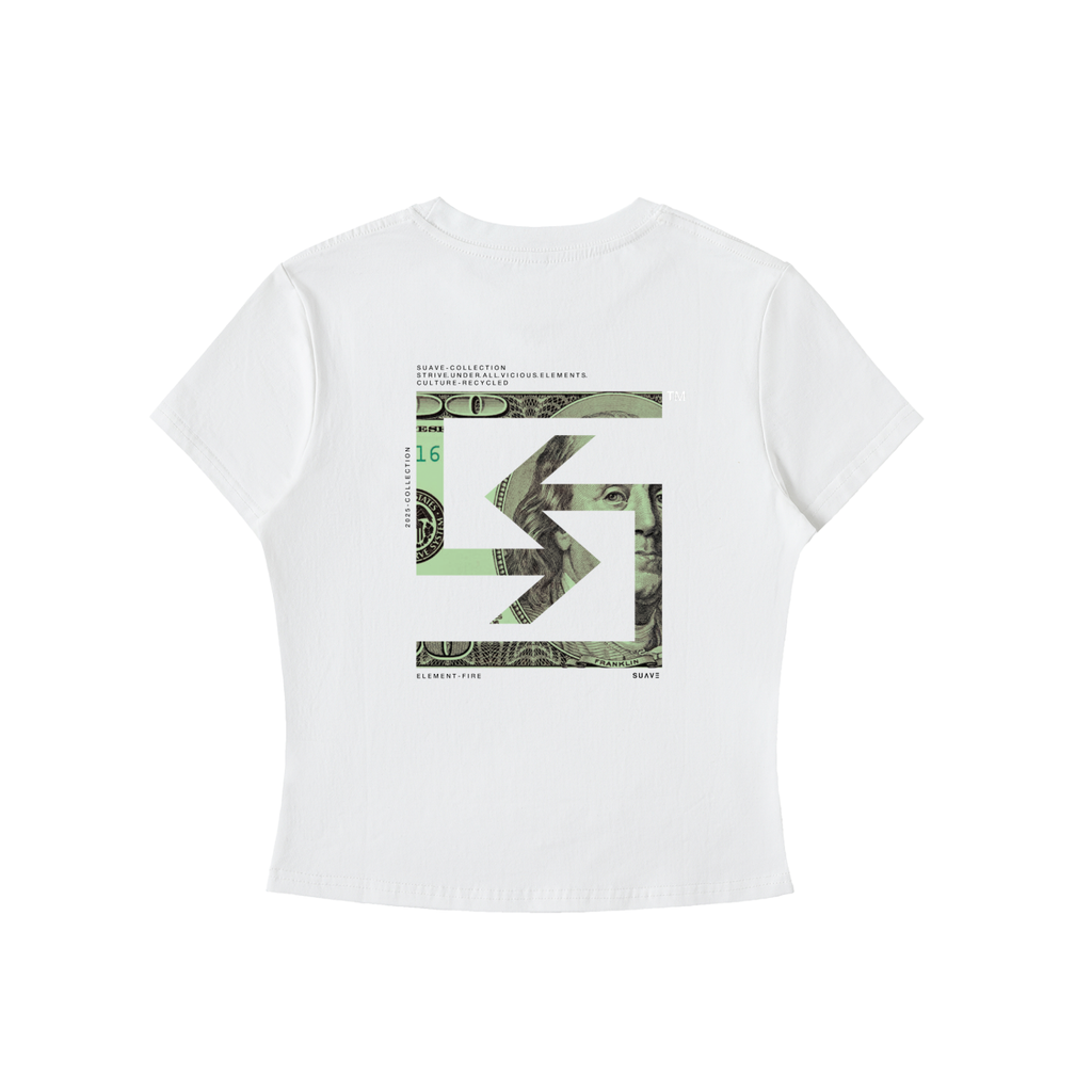 "MONEY-LOGO" Bodycon T-Shirt (WHITE)