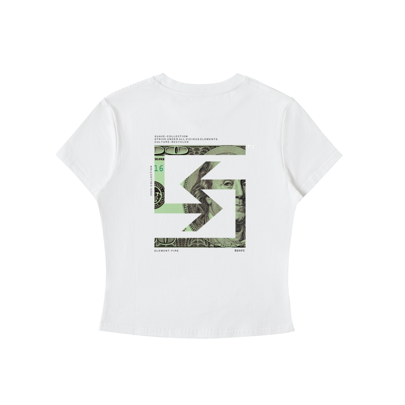 "MONEY-LOGO" Bodycon T-Shirt (WHITE)