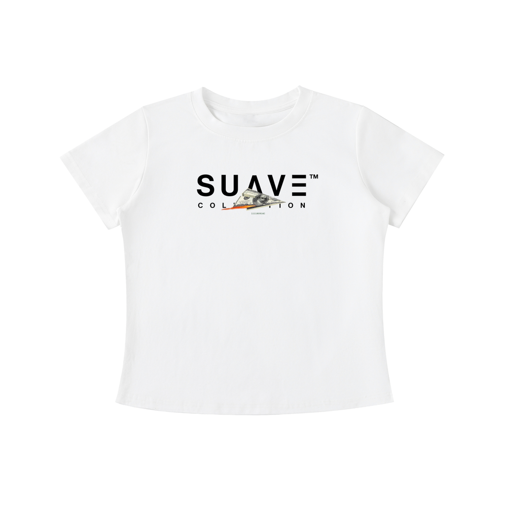 "MONEY-PLANE" Bodycon T-Shirt (WHITE)