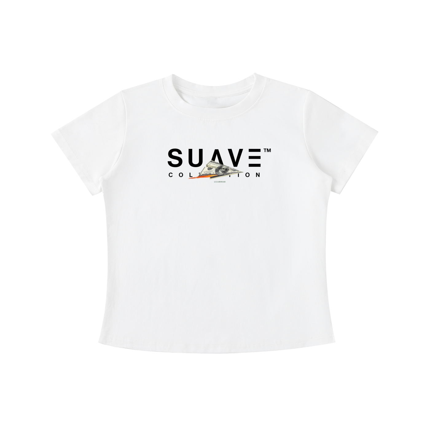 "MONEY-PLANE" Bodycon T-Shirt (WHITE)