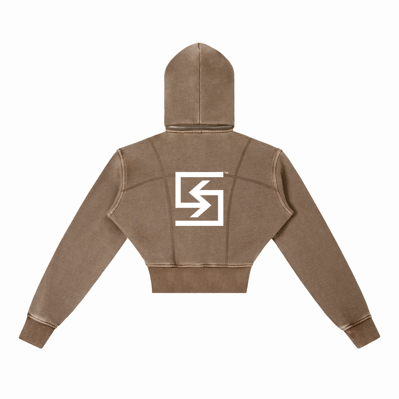 SUAVE-CO™ Vintage Washed Cropped Hoodie (Coffee)