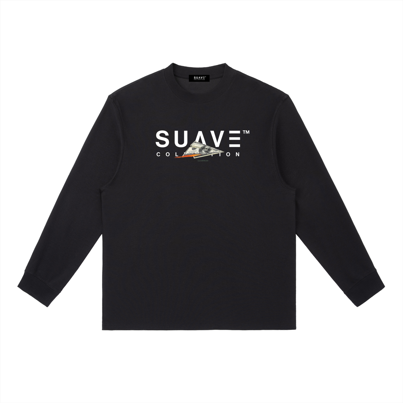 "MONEY-PLANE" Long-Sleeve T-Shirt (BLACK)